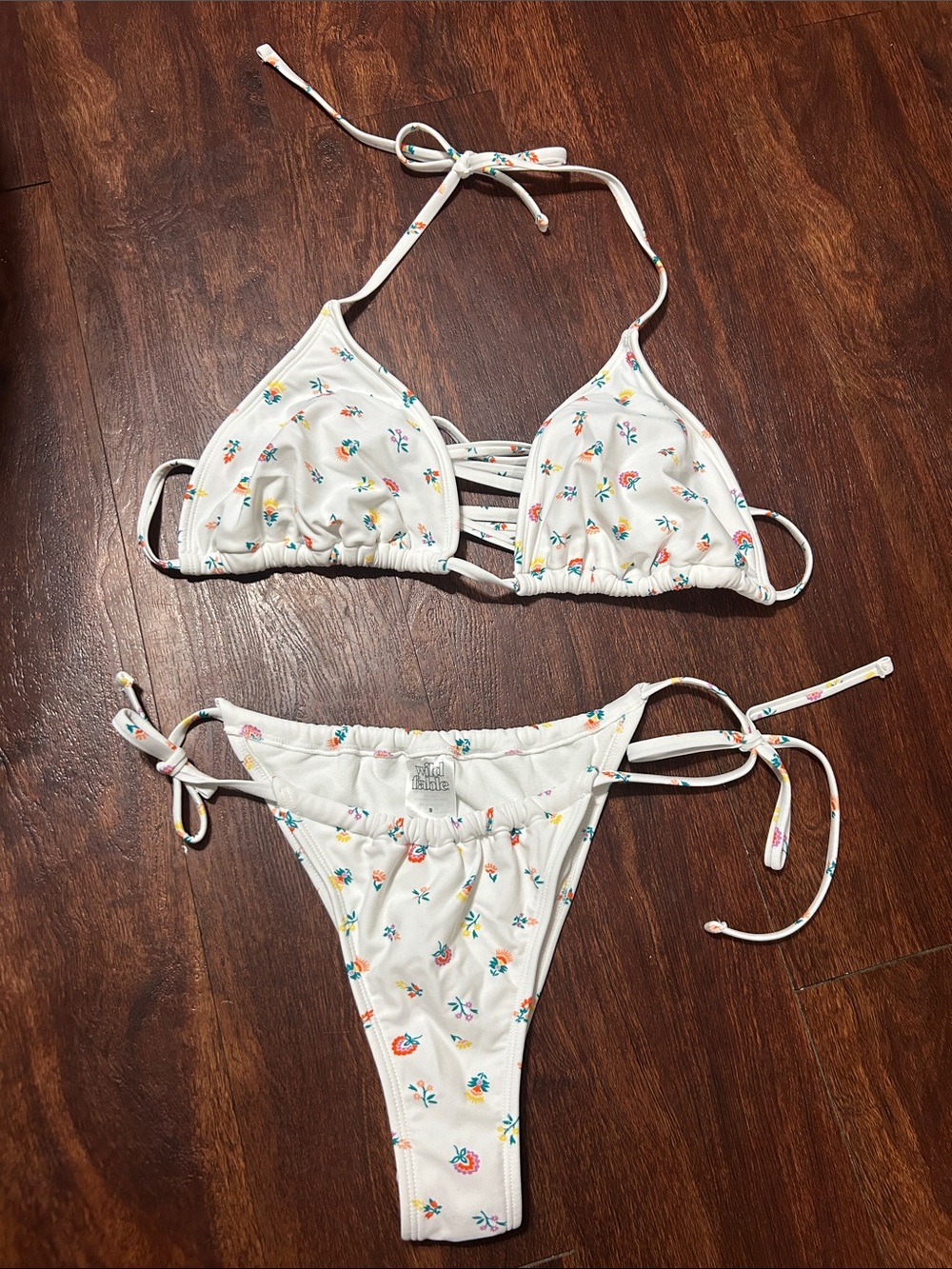 wild fable White Floral Tie-Side women’s Bikini with Multicolor Flowers